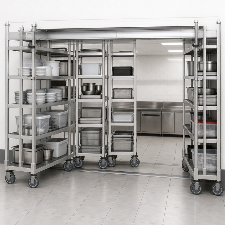 Product image #3 for Metro Top-Track 9 Ft. Overhead Track Set for High-Density Shelving