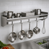 Thumbnail image #3 for Eagle Group 60-Inch Wall-Mounted Stainless Steel Pot Rack Shelf with Removable Hooks