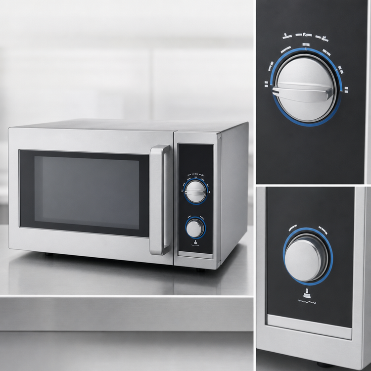 Product image #3 for Vollrath Countertop Microwave Oven with Manual Dial Controls, 0.9 Cu. Ft., 1000W, Stainless Steel