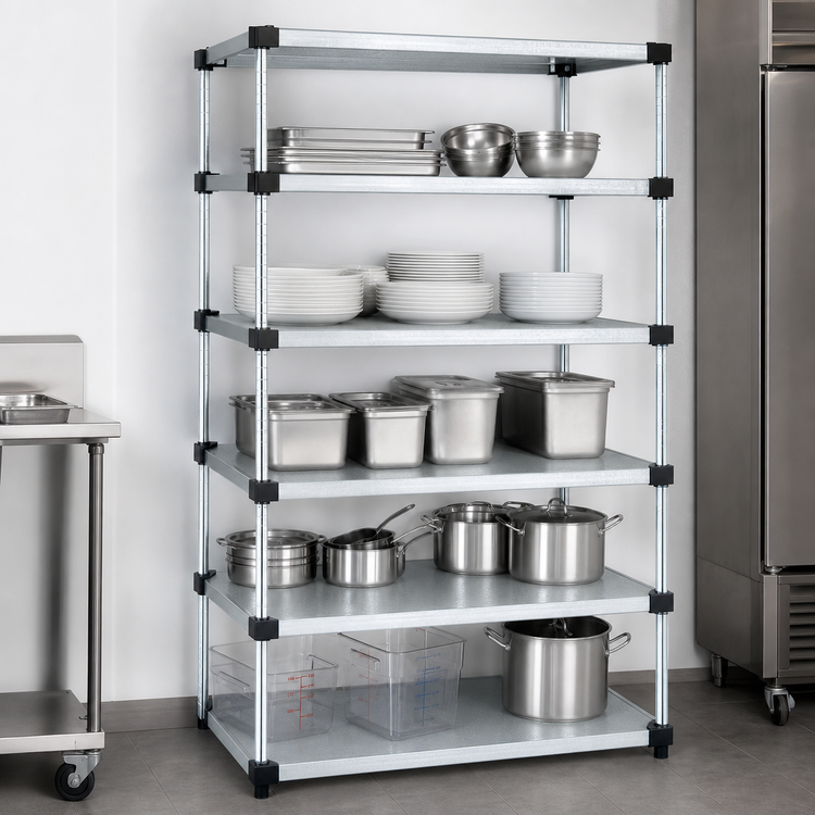 Product image #3 for Quantum 60W x 21D x 86H Solid Shelving Starter Kit with 5 Shelves