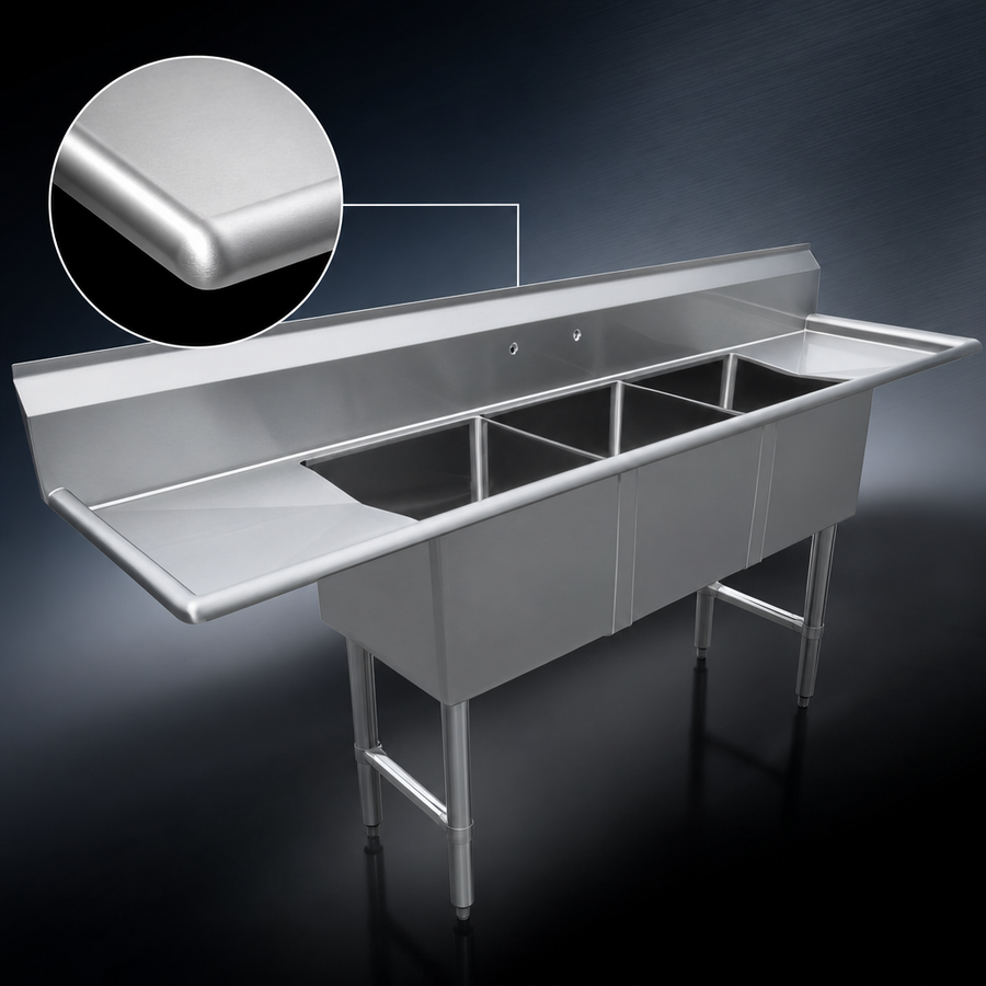 18-Gauge 304 Stainless Steel Top