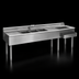 Thumbnail image #3 for Eagle 2200 Series 10-Foot Underbar Combination Unit with 3 Sink Bowls, Left Ice Bin, and Speed Rail