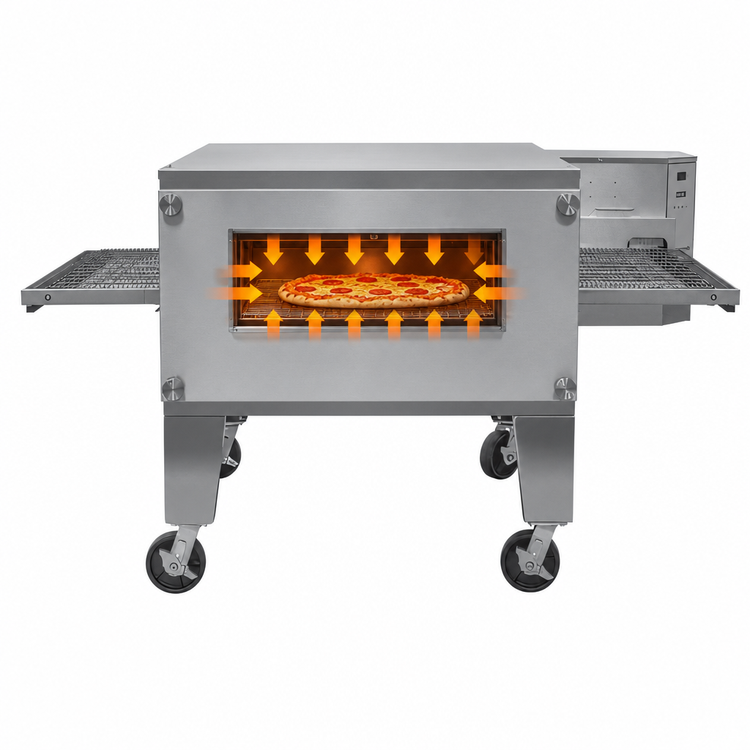 Product image #3 for Lincoln Impinger 3200 Series FastBake Single-Deck Electric Conveyor Pizza Oven Package, 40-Inch Chamber, 240V