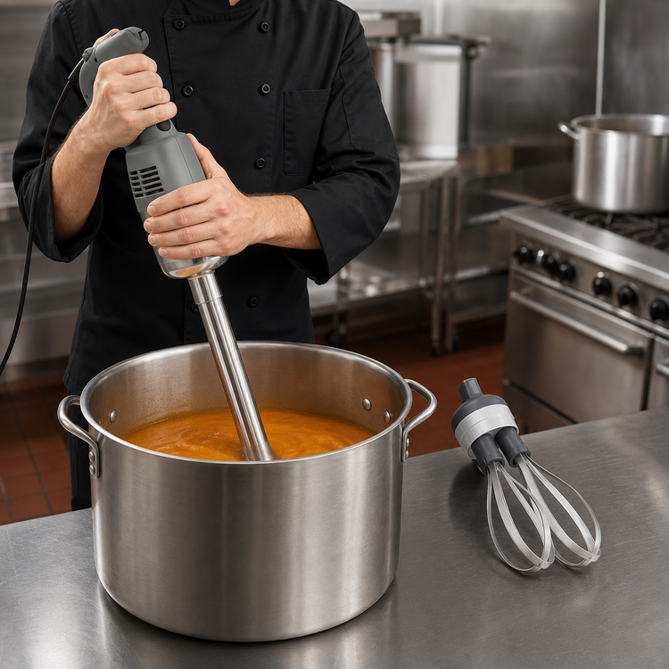 Product image #3 for Robot Coupe MP450COMBI Commercial Handheld Immersion Blender with 18-Inch Shaft and Whisk Attachment