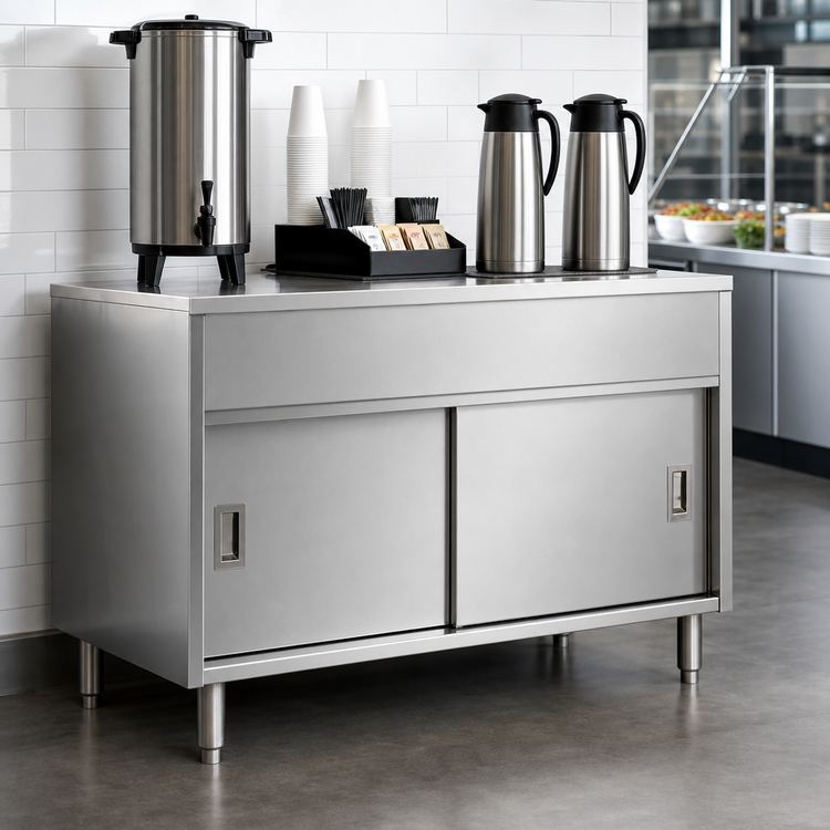 Product image #3 for Eagle Group Spec-Master 63-1/2-Inch Stainless Steel Enclosed Base Urn Stand with Sliding Doors