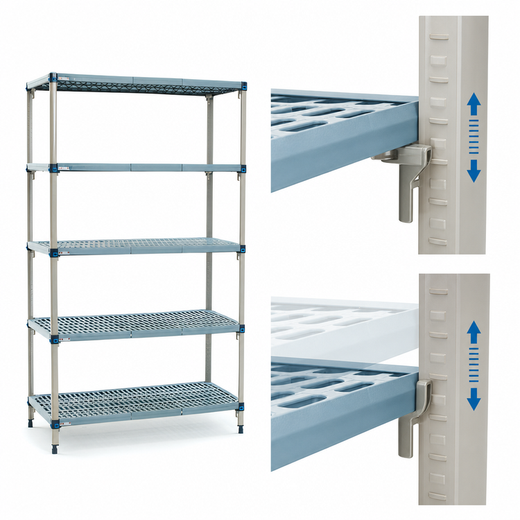 Product image #3 for MetroMax Q 72 Inch W x 24 Inch D 5-Shelf Starter Shelving Unit with 74 Inch Polymer Posts