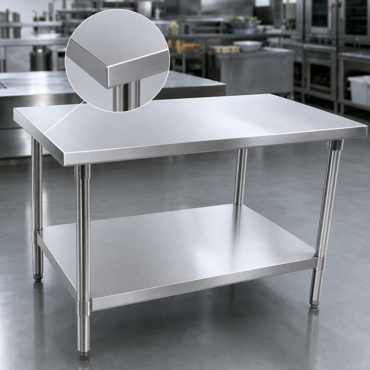 Product image #3 for John Boos Stallion 30"W x 24"D Flat Top Stainless Steel Work Table with Adjustable Undershelf