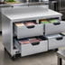 Thumbnail image #3 for Beverage-Air 48-Inch Two-Section Worktop Freezer with 4 Drawers, Stainless Steel Front, Rear-Mounted Self-Contained Refrigeration