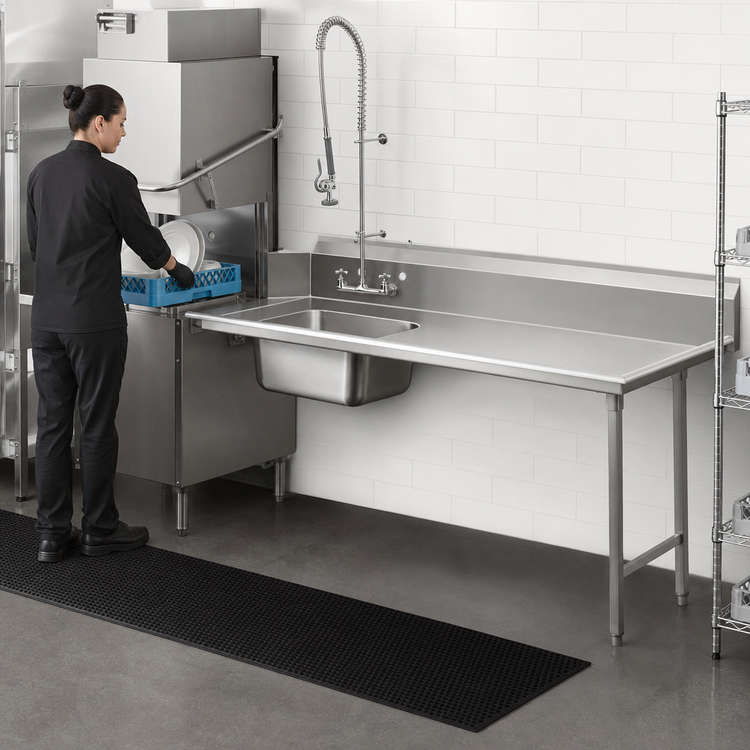Product image #3 for Advance Tabco 83-Inch Right-To-Left Straight Soil Dishtable with Pre-Rinse Sink, 14-Gauge 304 Stainless Steel
