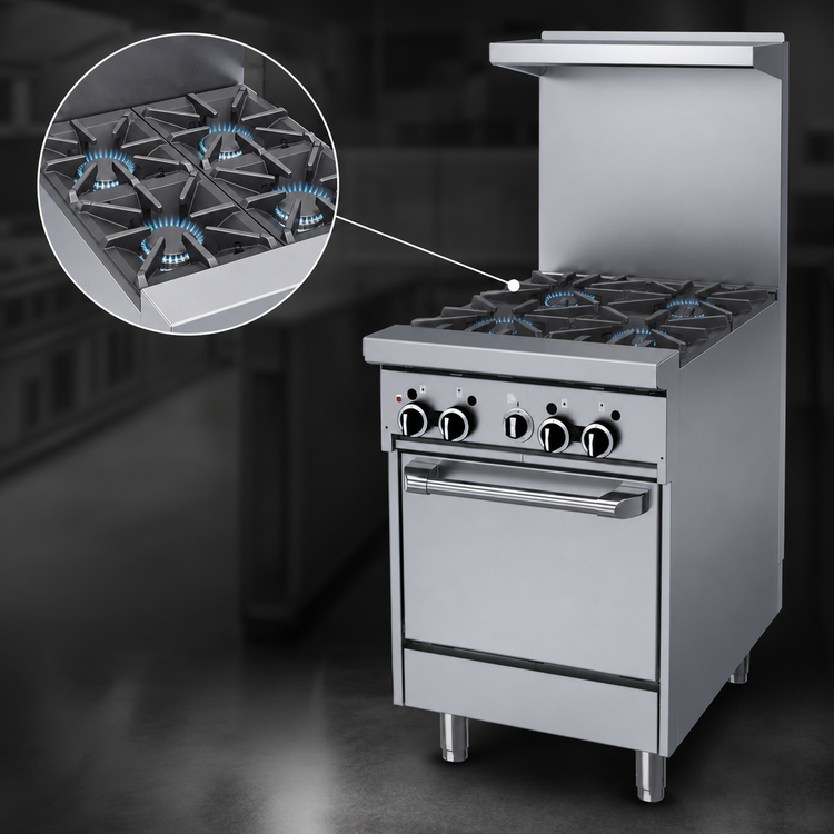 Product image #3 for Garland GFE Starfire Pro 24-Inch Gas Restaurant Range with 4 Open Burners and Space Saver Oven
