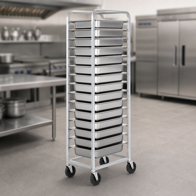 Product image #3 for Channel Manufacturing Standard Series Aluminum End-Load Steam Table Pan Rack for 12 x 20 Pans, 64 Inch High, 11-Pan Capacity