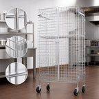 Thumbnail image #4 for Winco VCG-2460 Chrome-Plated Wire Security Cage Set, 24 x 60 x 63 in, Side-Hinged