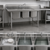 Thumbnail image #3 for Eagle Group 414 Series Coved Corner Three-Compartment Sink with 18-Inch Right-Hand Drainboard, 16 x 20 Bowls