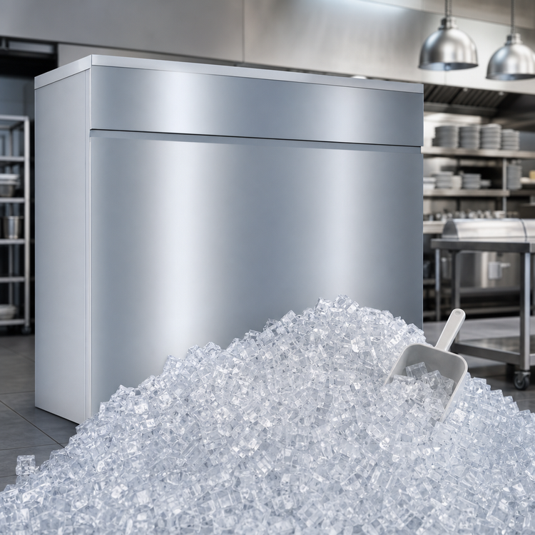 Product image #3 for Manitowoc Quadzilla™ Self-Contained Water-Cooled Half-Dice Cube Ice Maker, 3,200 lb/24 Hours