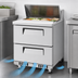 Thumbnail image #3 for Turbo Air Super Deluxe 27-1/2-Inch Front Breathing One-Section Sandwich/Salad Prep Table with 2 Drawers and 8 Sixth-Size Pan Top