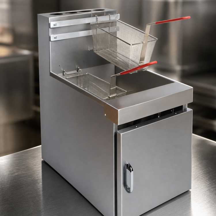 Product image #3 for Comstock-Castle Castle Series 14HC Countertop Gas Tube Fryer, Stainless Steel, 35 lb. Capacity