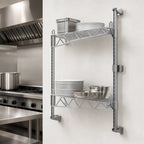 Thumbnail image #3 for Metro Super Erecta SW21C 1-Tier Chrome-Plated Post-Type Wall-Mount End Unit for 14-Inch-Deep Shelves
