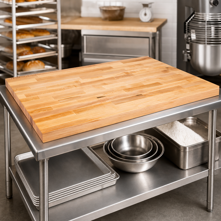 Product image #3 for John Boos SC134-O Edge Grain Northern Hard Rock Maple Bakers' Table Top, 72 x 60 x 1-3/4 Inch, Penetrating Oil Finish