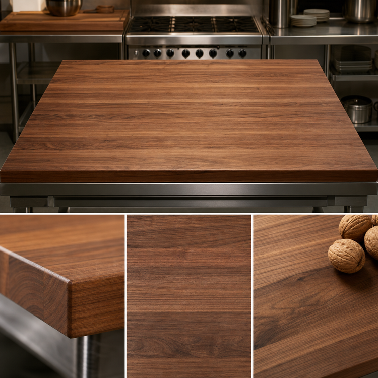 Product image #3 for John Boos Boos Block 72-Inch x 36-Inch American Black Walnut Kitchen Countertop with Varnique Finish