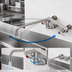 Thumbnail image #3 for T&S Brass 8-Inch Wall-Mount Workboard Faucet with Swing Nozzle and Lever Handles