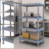 Thumbnail image #3 for Quantum Millenia 4-Shelf Polymer Shelving Unit with Dunnage Stand, 72 x 18 x 50 Inches, Gray