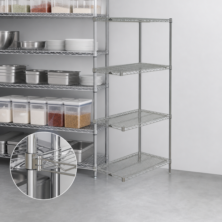 Product image #3 for Metro Super Erecta 24"W x 21"D x 63"H Add-On Wire Shelving Unit, 4 Shelves, Brite Finish