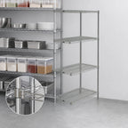 Thumbnail image #3 for Metro Super Erecta AN416BR 24"W x 21"D x 63"H Add-On Wire Shelving Unit, 4 Shelves, Brite Finish