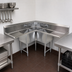 Thumbnail image #3 for BK Resources Corner 3-Compartment Sink with Dual Drainboards, 57 x 57 Inches