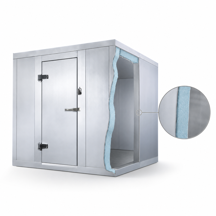 Product image #3 for Outdoor Quick Ship Walk-In Cooler with Floor and Bohn R-448A Remote Refrigeration, 5'-10 5/8" W x 9'-9 1/4" L x 7'-7" H