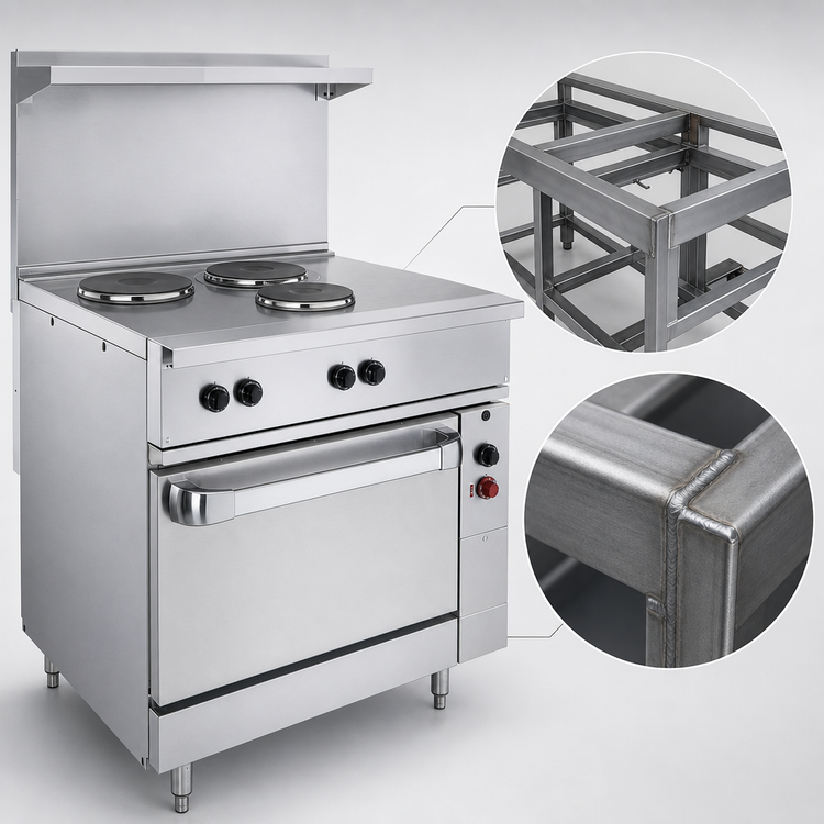 Product image #4 for Vulcan 36-Inch Electric Restaurant Range with 3 Hot Tops and Standard Oversized Oven, 240V