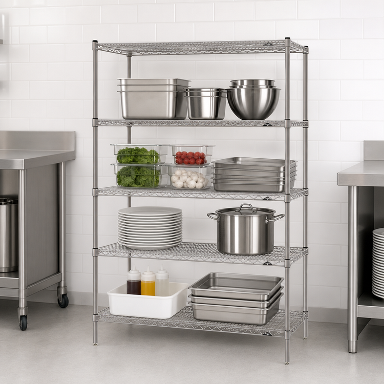 Product image #3 for Metro Super Erecta Commercial Stationary Starter Wire Shelving Unit, 36"W x 18"D x 63"H, 4 Shelves, Metroseal Gray