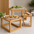Thumbnail image #3 for Natural Bamboo Open Frame Buffet Riser Set of 3