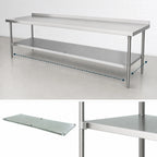 Thumbnail image #3 for Advance Tabco US-30-132 Stainless Steel Undershelf for 132"W x 30"D Work Tables, 18 Gauge, 400 Series