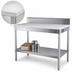 Thumbnail image #3 for New Age 48 x 30 Inch Aluminum Poly Top Work Table with 6 Inch Backsplash
