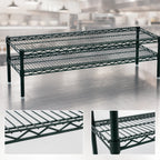 Thumbnail image #3 for Eagle Group QuadTruss HDFCM1460VG 2-Tier Front Case QuadTruss Wire Shelving Unit, 60 x 14 x 14 Inches, Green Epoxy