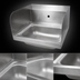 Thumbnail image #3 for John Boos Pro-Bowl Wall-Mount Stainless Steel Hand Sink with Left and Right Side Splashes, 14 x 10 x 5 Bowl