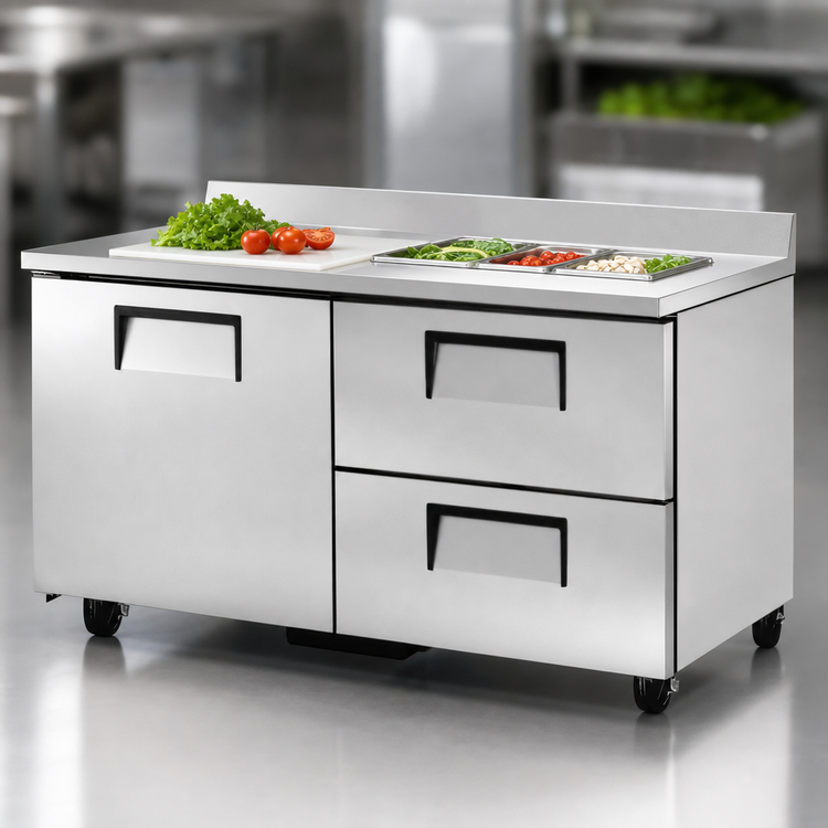 Product image #3 for True 60-Inch Two-Section Worktop Refrigerator with 1 Door and 2 Drawers