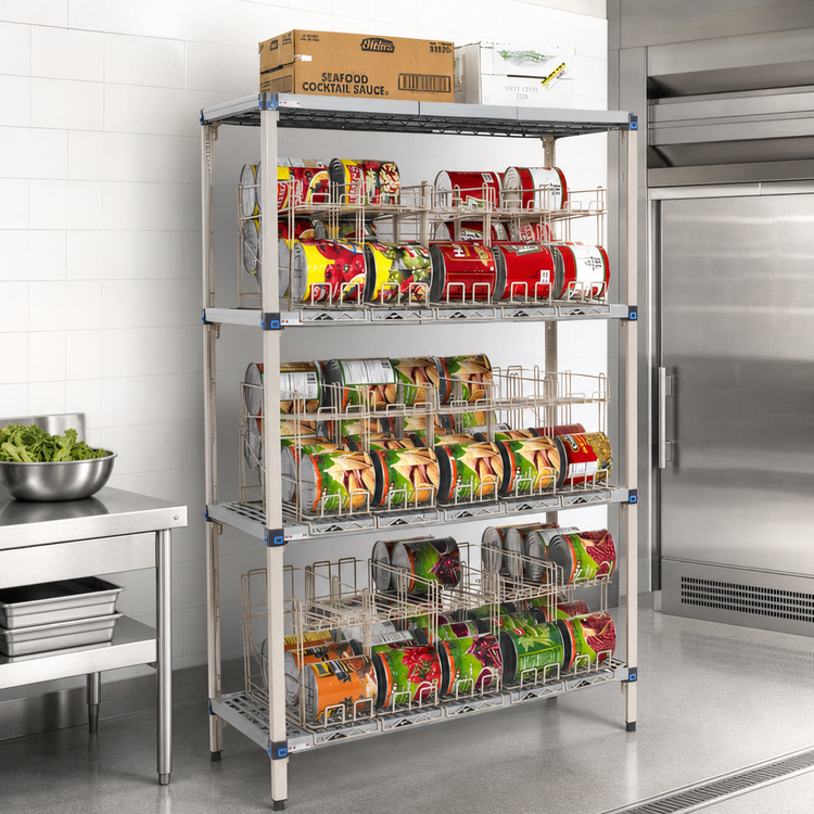 Product image #3 for MetroMax Q 24"D x 36"W x 74"H Stationary Can Rack for #5 and #10 Cans, 96 #10 / 144 #5 Capacity