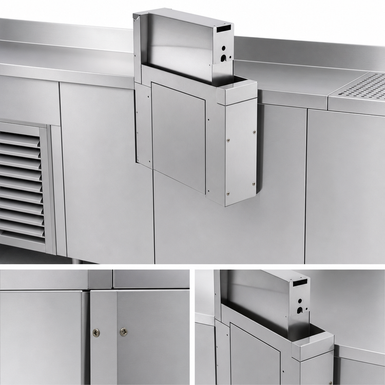 Product image #3 for Advance Tabco Prestige Single Soda Gun Holder, 6-Inch Wide x 25-Inch Deep, Stainless Steel, with Backsplash
