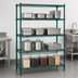 Thumbnail image #3 for Eagle Group Valu-Gard Stationary 4-Tier Wire Starter Shelving Unit, 72W x 21D x 74H, Green Epoxy Finish