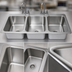 Thumbnail image #3 for BK Resources Deep Drawn 3-Compartment Drop-In Sink with 2 Lead-Free Faucets and 3 Basket Drains