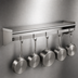 Thumbnail image #3 for Eagle Group 72 Inch x 12 Inch Wall-Mounted Stainless Steel Pot Rack Shelf with 6 Removable Hooks