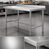 Thumbnail image #3 for 60 Inch x 30 Inch Stainless Steel Work Table with 2 Inch Rear Up-Turn and Open H-Base
