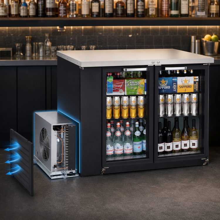 Product image #3 for Everest Refrigeration EBB48G-24 49-Inch Two-Section 24-Inch-Deep Glass Door Back Bar Cooler