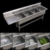 Thumbnail image #3 for John Boos Pro-Bowl 4-Compartment Stainless Steel Sink with Left 30-Inch Drainboard, 24 x 24 x 12-Inch Bowls