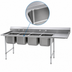 Thumbnail image #3 for Eagle 414 Series Four-Compartment Stainless Steel Sink with 24-Inch Right Drainboard