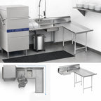 Thumbnail image #3 for Advance Tabco DTS-D30-72R L-Shaped Corner Dish Table with Right-Hand Landing and Pre-Rinse Sink, 71 Inches, 14/304 Stainless Steel