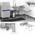 Thumbnail image #3 for Advance Tabco L-Shaped Corner Dish Table with Right-Hand Landing and Pre-Rinse Sink, 71 Inches, 14/304 Stainless Steel