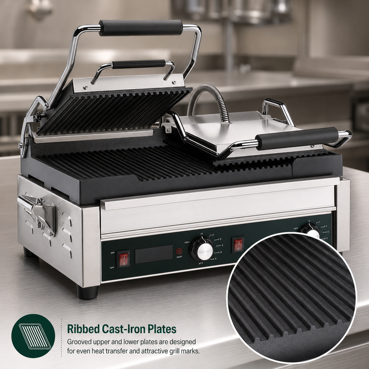 Product image #3 for Waring Panini Ottimo™ Double Electric Commercial Panini Grill with Timer
