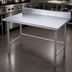 Thumbnail image #3 for Advance Tabco 60-Inch x 24-Inch 16-Gauge 430 Stainless Steel Work Table with 5-Inch Backsplash